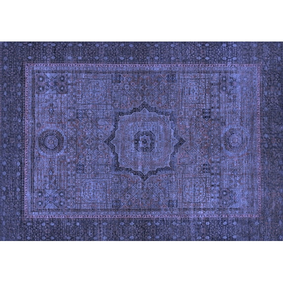 Ahgly Company Indoor Rectangle Abstract Blue Modern Area Rugs, 8' x 10'