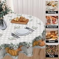 thumbnail image 3 of Fall Pumpkins Round Tablecloth 60 Inch Autumn Harvest Thanksgiving Orange White Pumpkins Buffalo Plaid Table Cloth Rustic Farmhouse Polyester Table Cover for Kitchen Dining Room Decor, 3 of 6