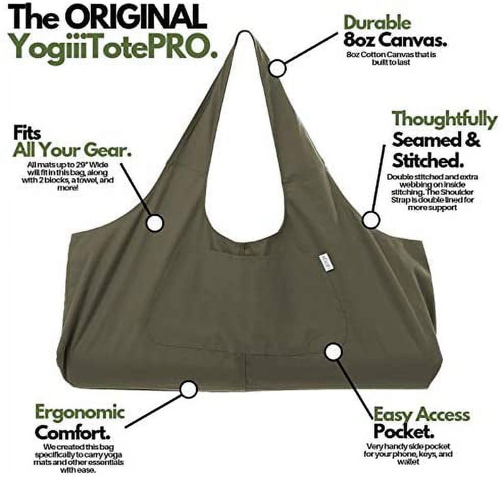 Yoga Mat Bag by ASKITO, Yoga Mat Tote Sling Carrier w/ Large Side Pocket &  Zipper Pocket, Fits Most Size Mats