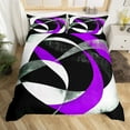 thumbnail image 2 of Manfei Geometric Spiral Stripes 3pcs Duvet Cover King for Kids Teens Female Men,Black Purple Ultra Soft Bedding King Size,Abstract Artwork Microfiber Comforter Cover King(No Comforter), 2 of 6