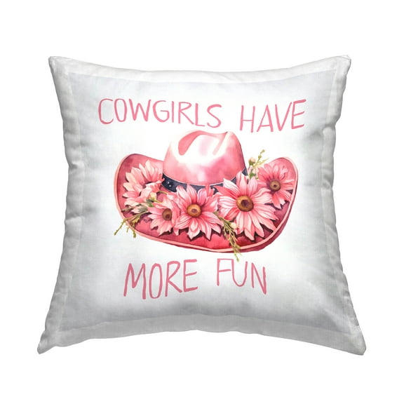 Stupell Industries Cowgirls Have More Fun Decorative Printed Throw Pillow Design by Andrea Haase.