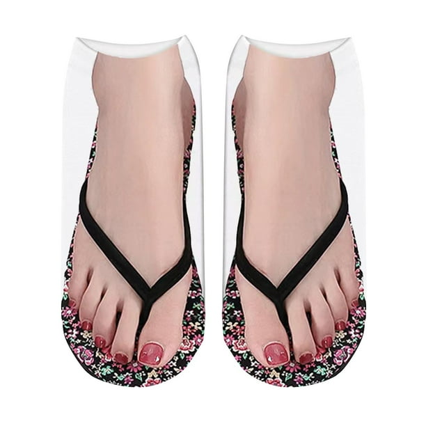 Calcetines Chanclas de mujer Calcetines estampados Calcetines de dacrón para mujer