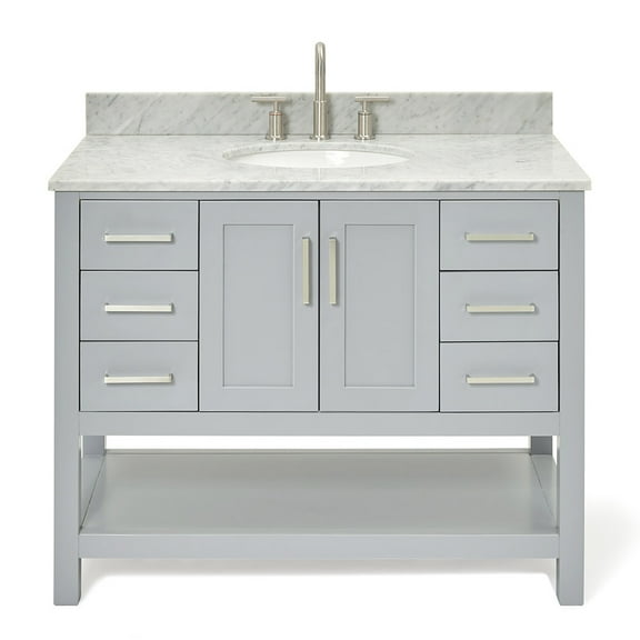 Ariel S043SCW2OVOGRY Magnolia 42" Free Standing Single Basin Vanity Set - Grey