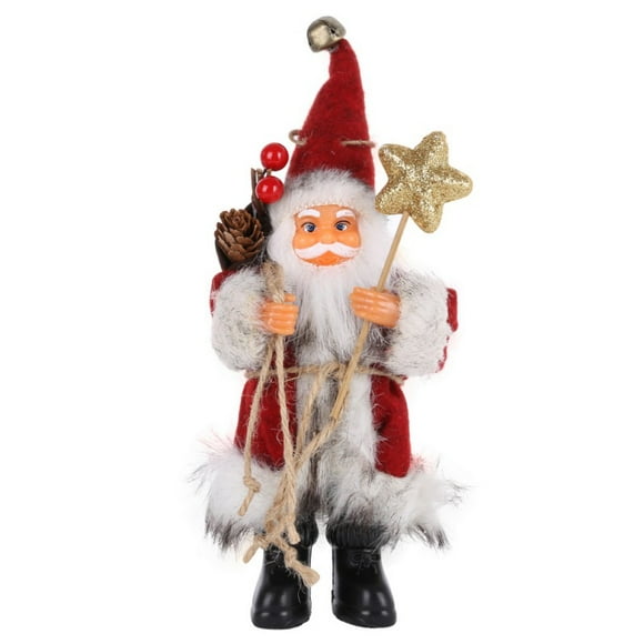 Christmas Santa 8.6" Decorations Dolls Small Plush for Holiday Ornaments Xmas Decor Adorable Gifts(White)