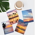 thumbnail image 3 of PixonSign Frameless Wall Art Tropical Palm Tree Beach Ocean Sea Sunset Prints, Set of 4 Sea Landscape Wall Decors, Nature Wall Décor, Adhesive Canvas Poster, Modern Home Artwork - 11"x14", 3 of 5