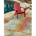 thumbnail image 5 of Unique Loom Outdoor Modern Collection Area Rug - Crumpled (10' x 13' Rectangle Multi/Gold), 5 of 7