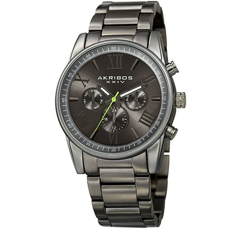 - Men's Swiss Quartz Multifunction Dual Time Gray Bracelet Watch - grey