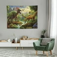 thumbnail image 2 of GOSMITH  Dinosaur Tapestry Wall Hanging Wild Jungle Forest Anicient Animals Dino Tapestry Wall Cover Primeval Jurassic Tapestry for Boy Kids Bedroom Living Room Decor, 2 of 7