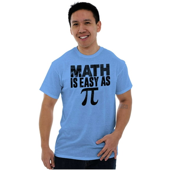 Math Is Easy As Funny Teacher Nerdy Plus Size Crewneck Graphic Tee Shirt Brisco Brands 2X