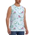 thumbnail image 2 of Fotbe Men's Rabbit And Butterfly Print Men's Sleeveless Muscle Tank Tops Casual T-Shirts for Gym Workout Beach-X-Large, 2 of 8