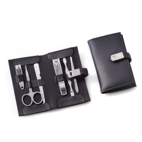 Bey Berk 6 Piece Manicure Set In Black Leather Case