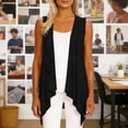 thumbnail image 2 of JSKUMAR Plus Size Women's Sleeveless Cardigan Open Front Lightweight Long Vests Draped Duster Tops Outfit (Black,L), 2 of 6