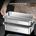 thumbnail image 3 of 316L Stainless Steel Airtight Food Storage Container with Date Tracker, 2.4L Large Capacity Leakproof Lunch Box, 4-Side Locking Lids, Widened Sealing Ring, Hidden Handle, Stackable Design for Fridge, 3 of 6