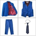thumbnail image 3 of Boys Suits Set Slim Fit Kids Toddler Tux Suit for Teen Boy Wedding Outfit Communion Dress Clothes with Jacket Vest Pants Tie, 3 of 12