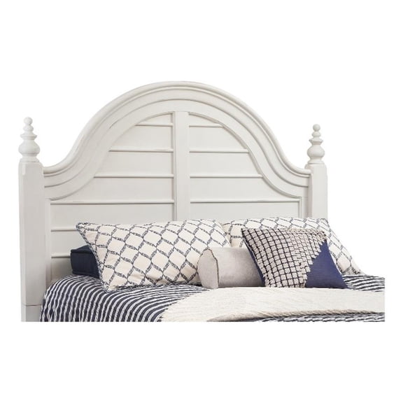 Bowery Hill Modern Farmhouse Dove White King Wood Panel Headboard