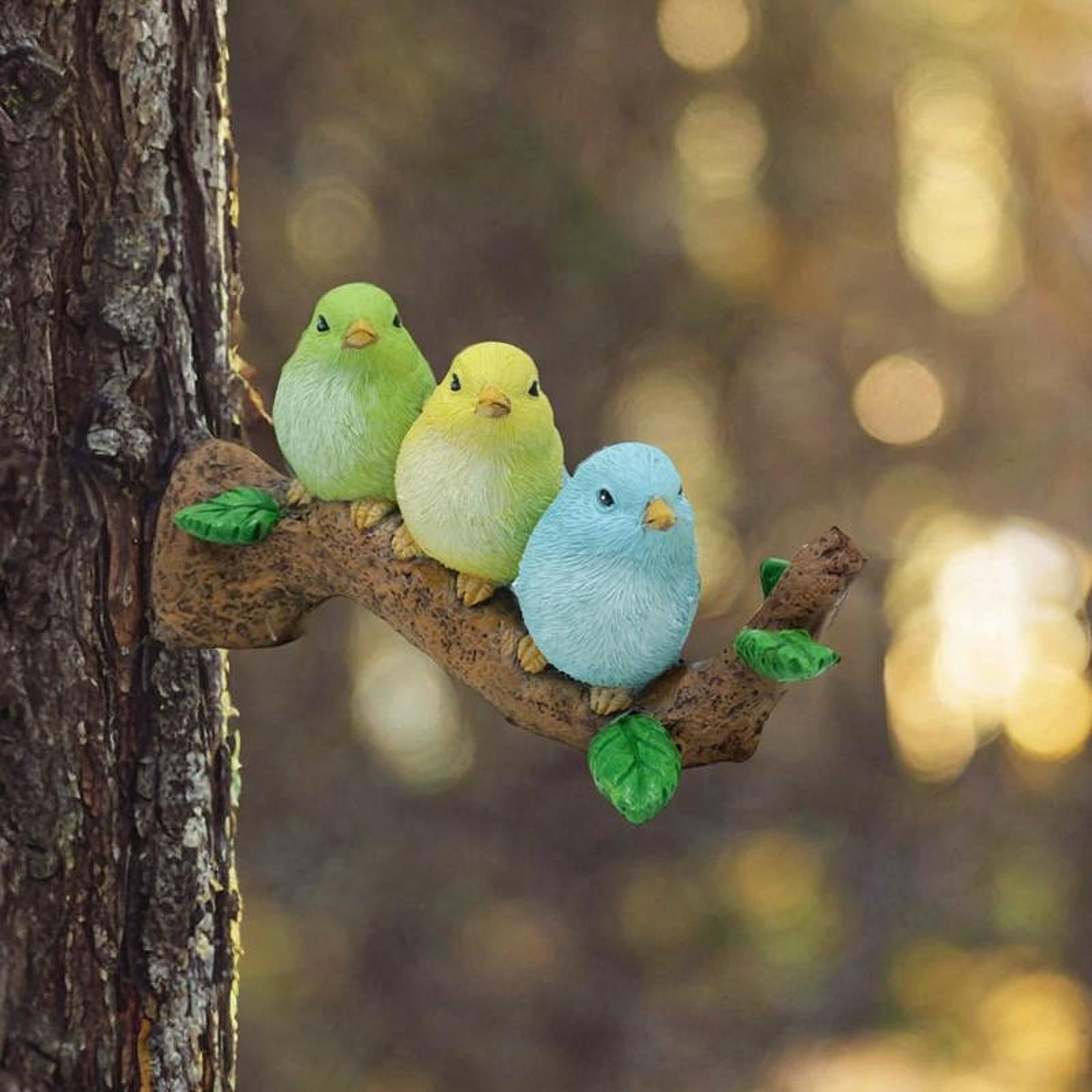 Statues Oiseaux Extérieur COMFOLIVING - Décoration Jardin Résine Oiseaux Arbre