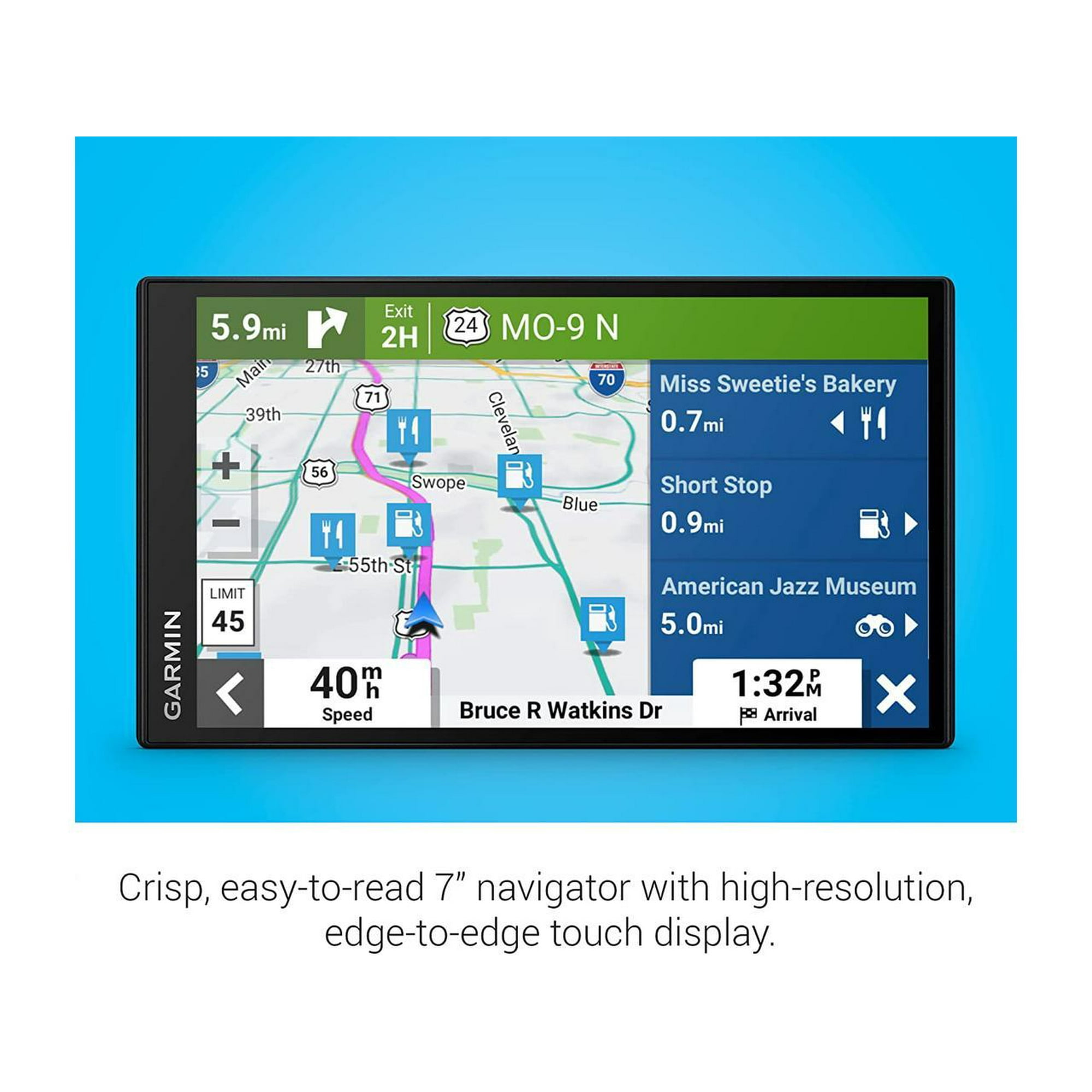 Crisp, easy-to-read 7
