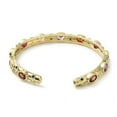 thumbnail image 3 of 2 pc Rack Plating Brass Pave Colorful Cubic Zirconia Open Cuff Bangles for Women Long-Lasting Plated Lead Free Cadmium Free Real 18K golden Plated Inner Diameter: 2-1/2x2-1/4 inch(6.2x5.8cm), 3 of 3