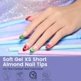 thumbnail image 3 of Extra Short Almond Nail Tips: 240Pcs Small Almond Shape Soft Gel Fake Nail Tips with Nail Stand, 12 Sizes Full Cover Clear Press on Nails for Girls for Home DIY Salon, 3 of 9