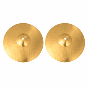 ABPETE Crash Cymbal Hi Hat Cymbals Crash, Bass Drum for Drum Players and Beginners Practice Percussion Instrument Golden Brass(2Pcs 10 inch)