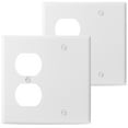 thumbnail image 1 of Bates- Placa de pared combinada de 2 bandas, paquete de 2, 1 dúplex/1 en blanco, tamaño estándar, placa de pared de 2 bandas, cubiertas de salida, placas de pared, placa de pared de salida, placa de p, 1 of 1