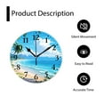 thumbnail image 4 of 12 Inch Wall Clock Battery Operated Silent Clock Decorative for Office, Kitchen, Outdoor, Living Room，Hawaii Beach with Palm Trees Graceful Design, 4 of 4