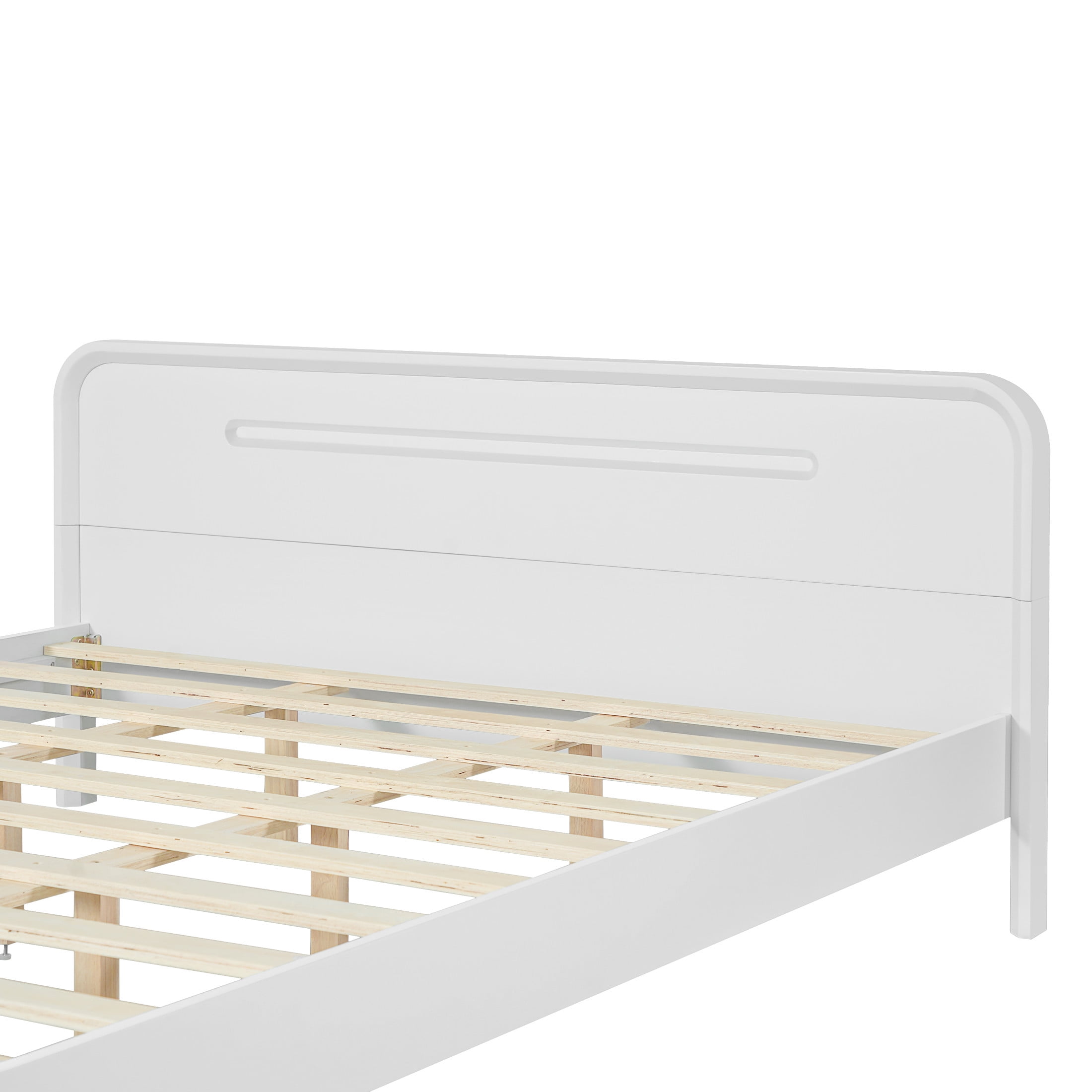 Christopher Knight Home Elegant Wooden Queen Size Bed Frame with Headboard, White