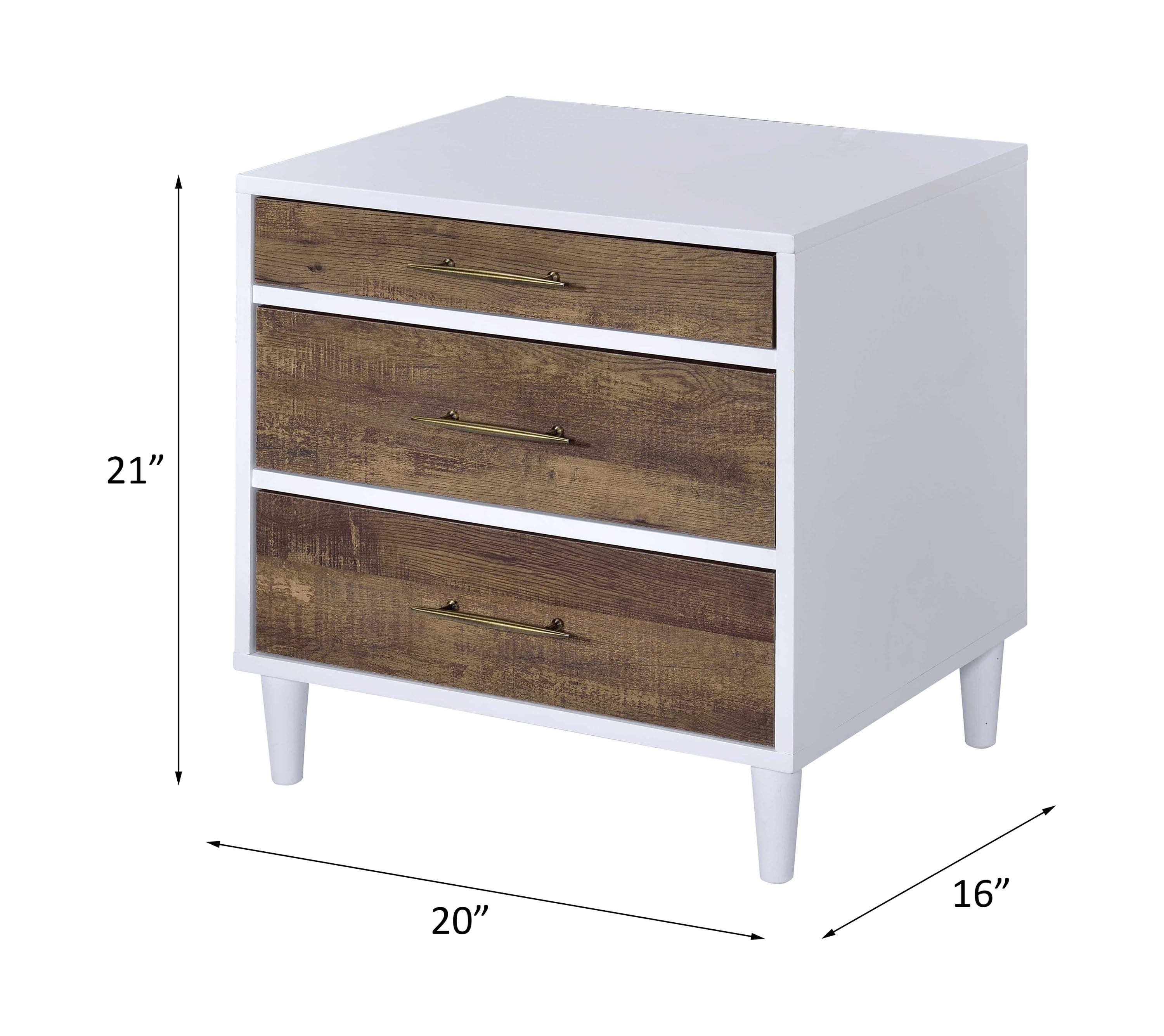 Accent Table White & Weathered Oak Finish
