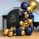 thumbnail image 3 of Conjunto de 10 globos de oro de metal de cromo de 18 pulgadas KIRIKOU grandes globos redondos de látex grueso de helio para la decoración de la fiesta de graduación de la boda de cumpleaños, 3 of 5