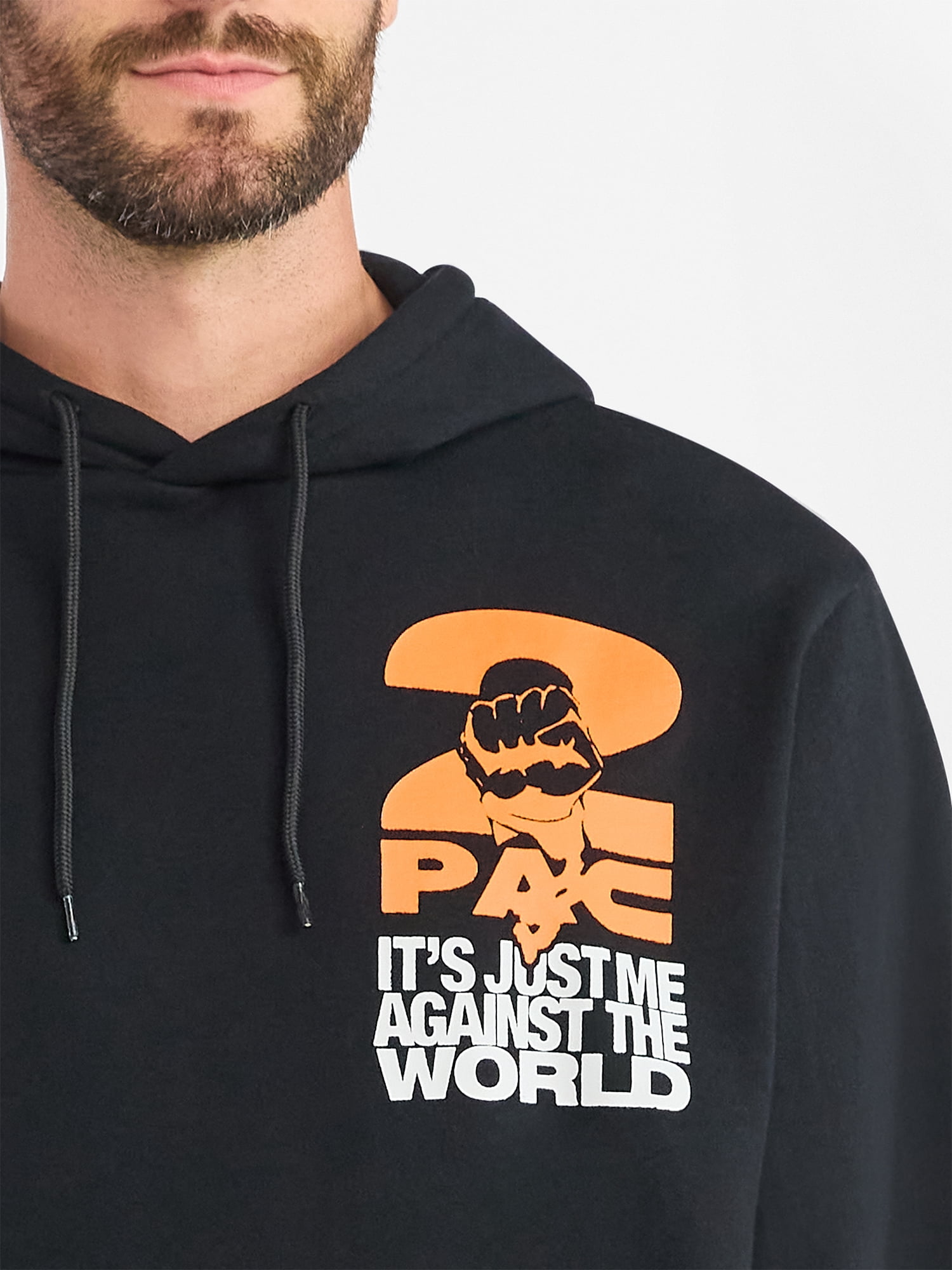 2Pac Men's and Big Men's Front Back Graphic Hoodie with Long Sleeves, Sizes XS-3XL