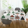 thumbnail image 3 of Yayeee Tablecloths 60" x 108" Rectangle Wrinkle Resistant Party Table Cover, Orange Christmas House, 3 of 8