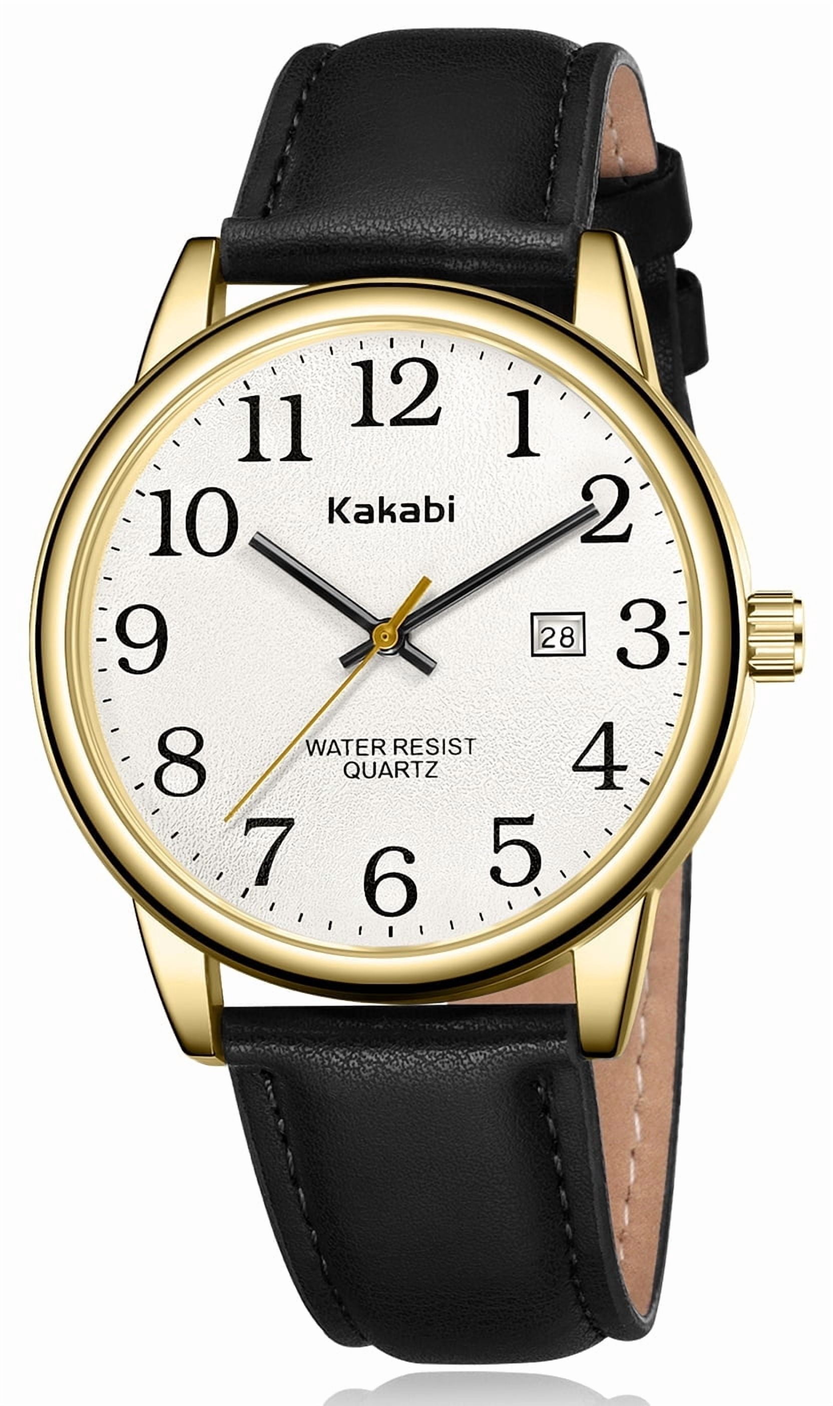 M Milano Expressions 43974 Black Faux Leather Strap Mens Watch