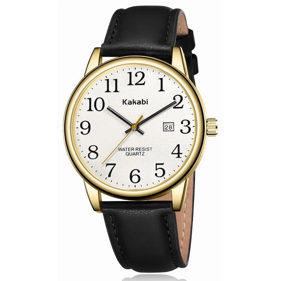 Watch for Men,Analog Quartz Waterproof Wristwatch with Date and Leather Band,Casual Fashion Mens Watches Gift for Man