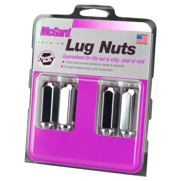McGard Écrou de Crantage d'Accès aux Roues 64020 Hex; Taille de Filetage 14 Millimètres X 2.0; Siège Conique; Crantage Duplex; à Utiliser avec Roues en Acier/aluminium; Longueur Totale 2-1/4 Pouce; Taille de Clé 13/16 Pouces