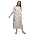 thumbnail image 4 of Moomaya Printed Cotton Sailor Collar Sleepwear For Ladies Button Down Nightdress, 4 of 5