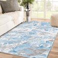 thumbnail image 1 of DEXDE 5x7 Area Rug for Living Room Bedroom, Washable Modern Abstract Non Slip Large Soft Rugs Low Pile Floor Carpet for Dining Room Bedroom Kitchen Office Nursery Playroom, Blue, 1 of 8