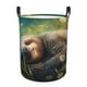 thumbnail image 1 of Balery Daisy Sleeping Sloth Cesta de ropa redonda con asas, impermeable, independiente, para ropa, juguetes, dormitorio y familia-Small, 1 of 6