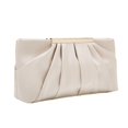 thumbnail image 1 of Charming Tailor - Bolso de noche de embrague elegante plisado de satén formal, bolso simple y elegante para mujer, Champán, M, 1 of 5