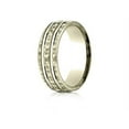 thumbnail image 2 of Benchmark� 18 Karat Gold 7.5mm Comfort-fit Hammered Finish Double High Polish Cut Design Wedding Band Ring, 2 of 9
