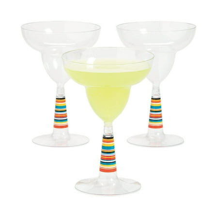 Fun Express Serape Plastic Margarita Glasses - 12 Ct.