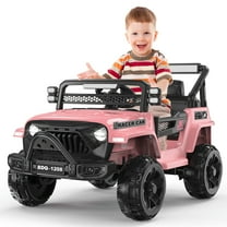 KALNUR 12V Ride on Toy Truck with Parent Remote Control, Kids Electric Car with Music and LED Lights,Pink