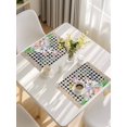thumbnail image 5 of Easter Placemats Set of 4, Spring Rabbit Flowers Colorful Eggs Black Lattice Placemats for Dining Table, Place Mats for Kitchen Tabletop, Waterproof Wipeable Dining Table Mats Set, 5 of 9