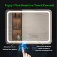 thumbnail image 2 of LED Bathroom Mirror 24"x 32" with Front and Backlight, Bathroom Vanity LED Mirror with Anti-Fog, Shatter-Proof, for Bathroom Wall Smart Lighted Vanity Mirrors, 2 of 8