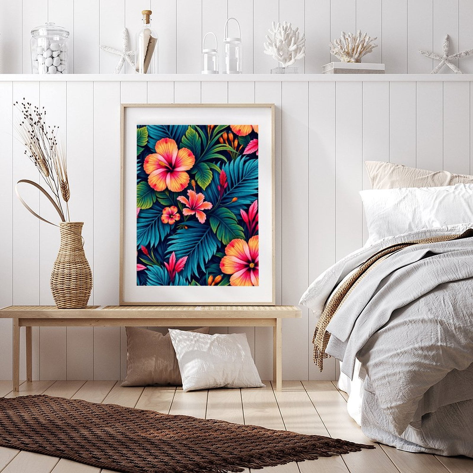 Diamond Art Kits for Adults - 5d Tropical Floral Pattern Lush Exotic Diamond Painting for Adults, Diamond Art for Adults Beginners, Frameless Diamond Painting Kits for Adults for Home Wall Decor