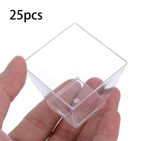 25x Tazón para Servir, Tazas Cuadradas para Postre, Tazones Reutilizables para Aperitivo de Parfait para Pasteles de Chocolate, Pudín, Degustación de Macarena Mini tazas de postre