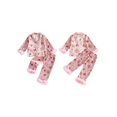 thumbnail image 2 of RUINIXCW Kids Toddler Baby Girl Christmas Silk Stain Pajamas Set Spring Fall Winter PJS Sleepwear Long Sleeve Button Down Collar Shirt Tops Pants Set, 2 of 9