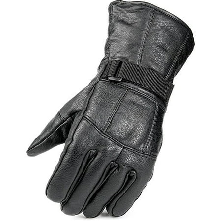 - Mossi All Season Leather Motorcycle Glove, Black