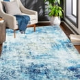 thumbnail image 4 of 5×7Ft Rug Washable Area Rug Modern Abstract Carpet for Living Room, Non-Slip Backing, Soft, Stain Resistant Floor Rug for Bedroom, Office, Navy, 4 of 9