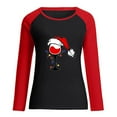 thumbnail image 4 of Fesfesfes Women's Raglan Sweatshirt Christmas Printed Long Sleeve Shirts Xmas Round Neck Casual Tops Under $10, 4 of 6