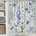 thumbnail image 4 of Floral Colorful Flower 4 Piece Shower Curtain Sets, Non-Slip Rugs, Toilet Lid Cover And Bath Mat, for Bathroom Decor Set, 72" X 72", 4 of 7